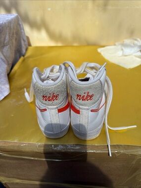 Nike Kids White & Red High-Top Sneakers